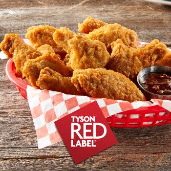 Tyson Red Label® Fully Cooked Breaded Authentically Crispy Original Bone-In Chicken Wing Sections, Smedium