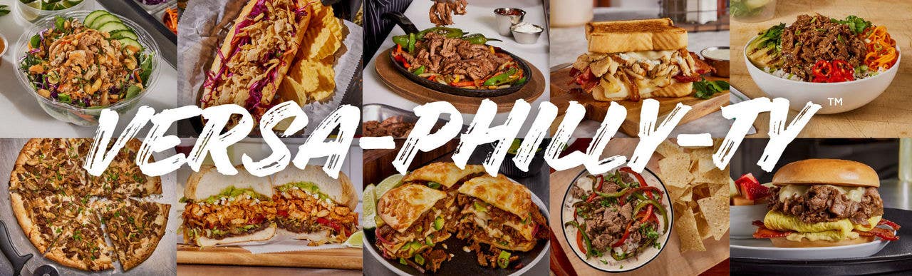 Philly Beyond Philly with 10 different recipe images utilizing philly beef and chicken