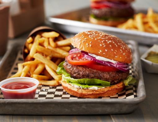 Burger and fries