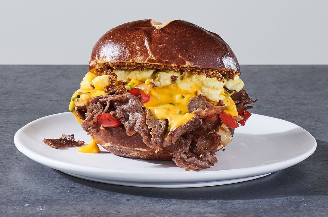 Philly Biergarten Steak & Egg Breakfast Sandwich