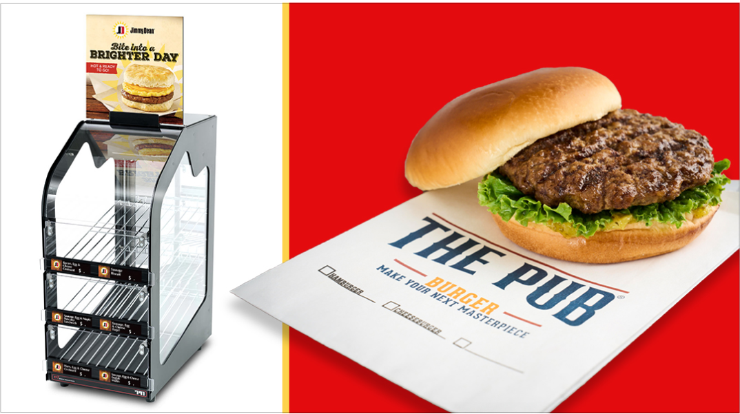 The Pub Brochure With Hamburger And Display Cart