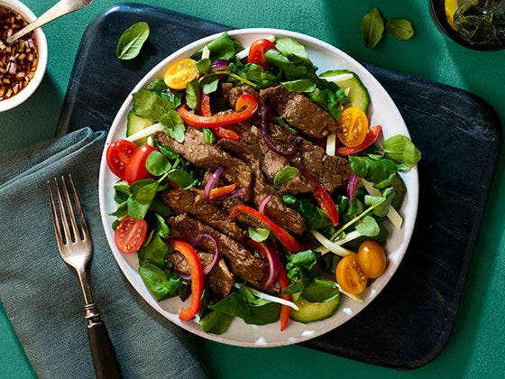 Vietnamese shaking beef salad