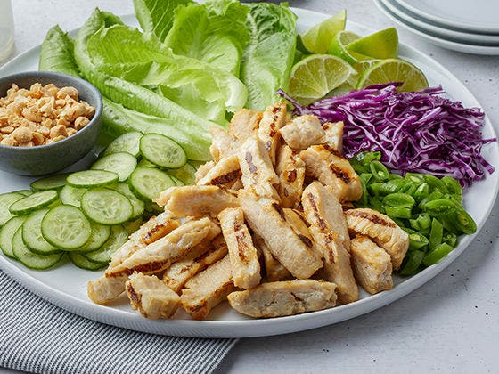 Chicken Lettuce Wraps featuring Tyson Red Label® Fully Cooked Grilled Chicken Breast Strips