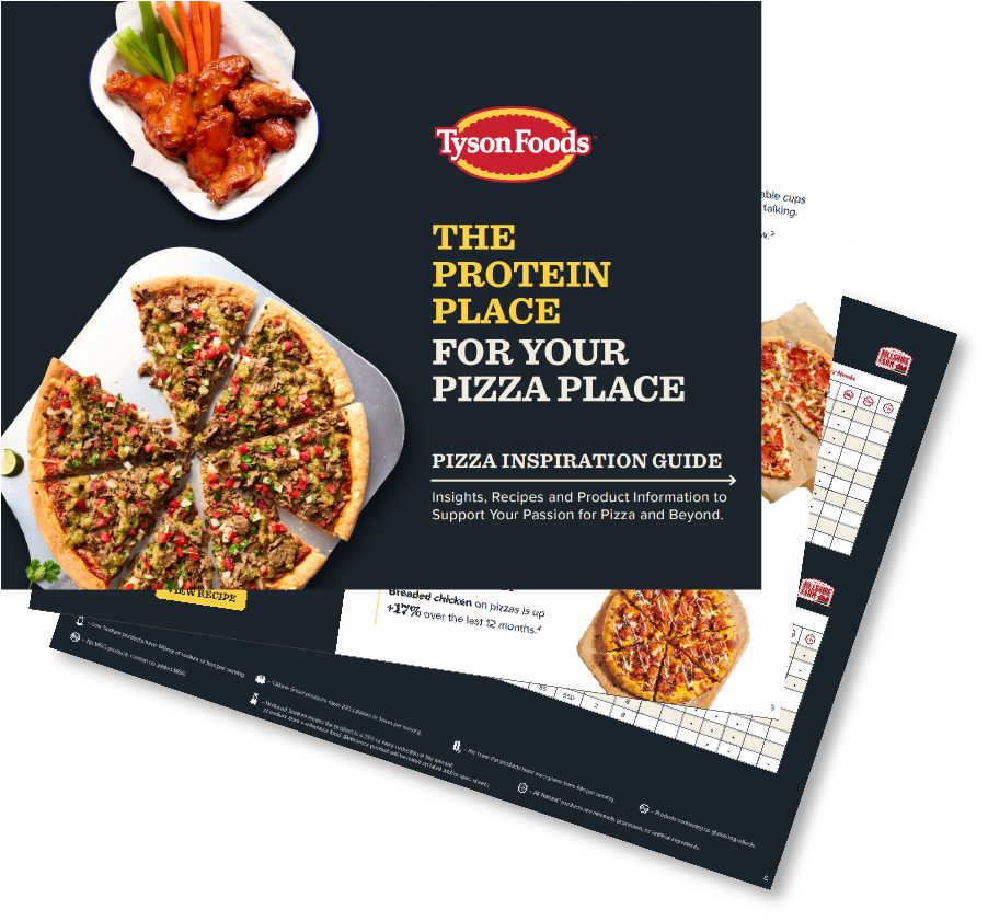 Brochure solutions for Pizza Toppings with pizza and chicken wings 