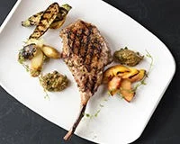 Roasted Peach Bourbon Pesto Tomahawk Recipe